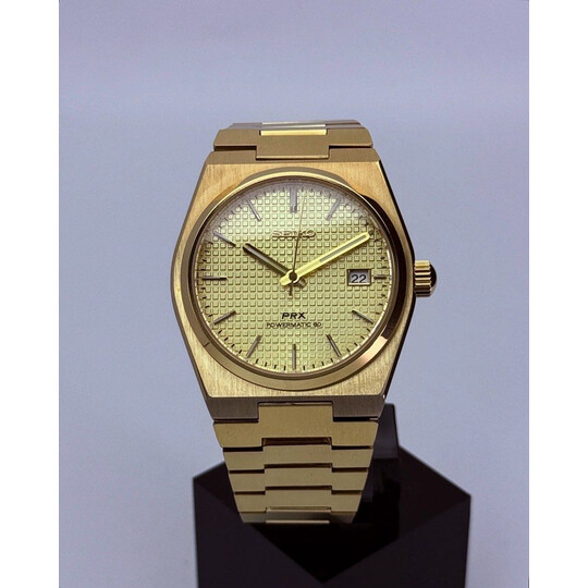 Custom Seiko Mod • Full Gold Waffle PRX • 40mm